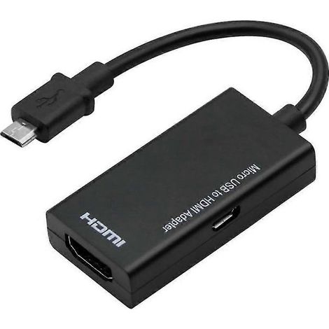 Câble adaptateur Micro USB vers HDMI compatible avec les téléphones portables et les téléviseurs HD, connecteur Micro USB mâle vers HDMI femelle. (1/5)