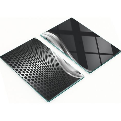 Tableros de cocina de vidrio templado con gr谩ficos, 2 piezas, texturizados, 2x30x52 cm