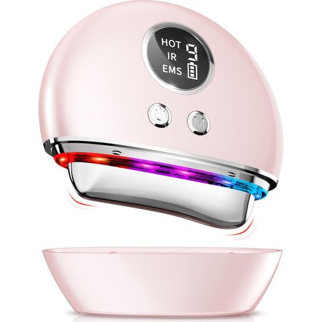 Appareil Anti Rides Massage Visage: Masseur Lifting Visage avec 9 Niveaux de Réglage et 4 Modes - Gua Sha Électrique EMS Massage Thermique à 45℃ - Appareil de Beauté Double Menton avec 3 LED Couleurs (1/5)
