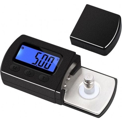 Mini-Digitalwaagenadapter, Plattenspielernadelgenauigkeit 0,01 g, digitaler Plattenspieler-Stylus-Kraftwaagen-Messgerättester, Phonograph-Schallplatte LP, blau hinterleuchtetes LCD-Display (1/4)