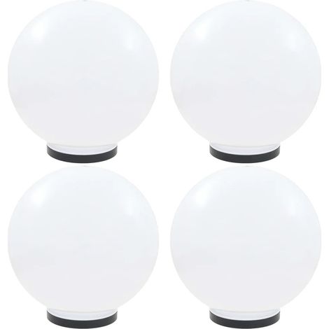 Lote de 4 lámparas LED esféricas decorativas de 40 cm instalación manual jardín ambiente acogedor de PMMA blanco 020046385 (1/5)