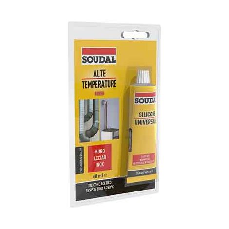 SILICONE ALTE TEMPERATURE IN BLISTER SOUDAL 60 ml - Rosso - SOUDAL