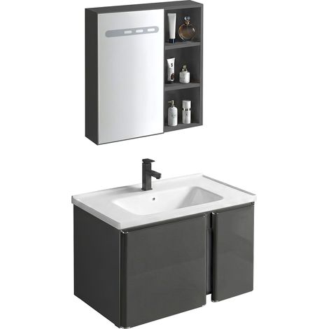 Ein Badezimmermöbelset Mit Waschbecken Rea Aa510 Tula 60Cm Grey