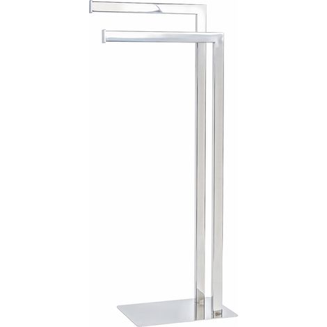 Porte-serviette sur pied poli en acier inox mod. Zeus