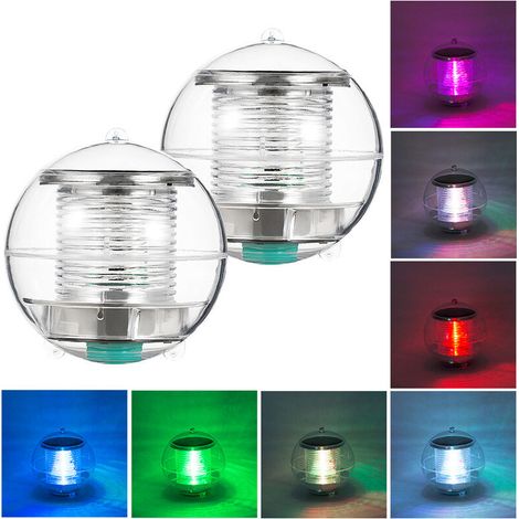 Lampes solaires étanches flottantes pour piscine, bassin, fontaine, jardin, fête, décoration intérieure, lot de 2 (forme de boule ronde) avec changement de couleur-AquaForge (1/5)