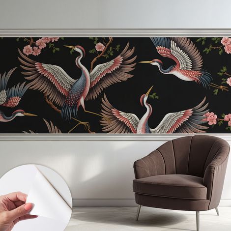 Selbstklebend Tapete - abwaschbar - Raumgestaltung Schlafzimmer Wohnzimmer Tapete Blumenmuster 250x104 cm (1/5)