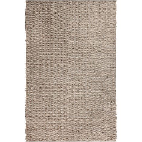Tapis vintage effet ancien en jute et coton marron - Marron vintage texturé en jute et coton (1/5)