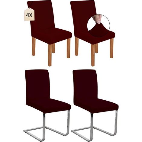 4er Set Stuhlhussen für Schwingstühle, burgunderrot, abnehmbar & waschbar (1/5)