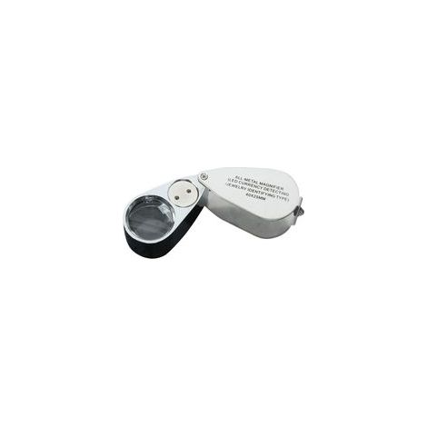 Loupe de bijoutier 40X Loupe Pliante en métal avec loupe à lumière UV LED pour Diamants bijoutiers pièces de Monnaie (Reconnaissance de Devise/Identification de Bijoux) (1/4)