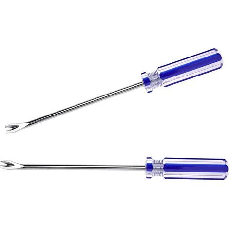 2X Bleu Poignée en Plastique Clou Agrafe Rivet Goujon Levant Décapant Extracteur Griffet Tournevis Tapis Garage Menuiserie Porte Main Outil (1/4)
