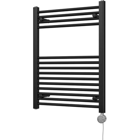Zennor - Black Electric Towel Rail H800mm x W600mm Straight 400w Thermostatic (1/3)