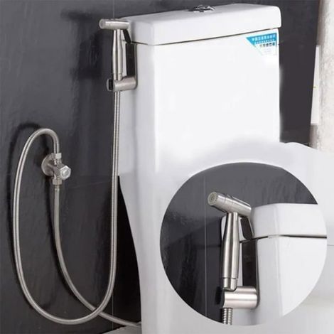 Support pour douchette WC, modèle H en acier inoxydable 304, crochet mural de rangement (1/4)