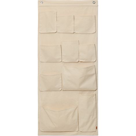 [NEUWERTIG] B-Ware Ferm Living Canvas Xl Hängeaufbewahrung Wandregal Baumwolle Stoffregal Off White