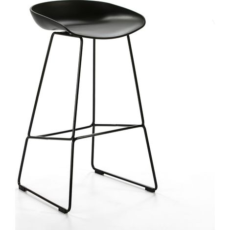 Tabouret haut acrylique et pieds métal noir