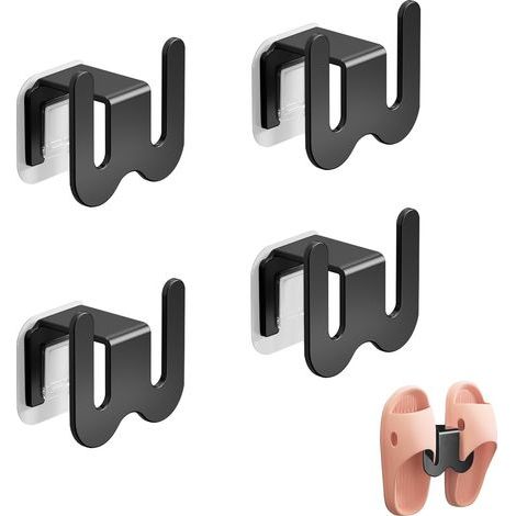 Set mit 4 wandmontierten Schuhregalen, kein Bohren erforderlich, Schuhablage, Hausschuhhalter, hängendes Schuhregal, Schuhregal, platzsparendes Schuhregal (1/5)