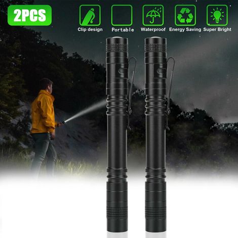 Set mit 2 leistungsstarken, tragbaren LED-Taschenlampen für Camping und Wandern