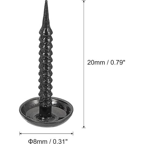 Clous de Tapisserie, 8x20mm Clous de Meubles à Têtes Rondes pour Canapés Lits Projets DIY, Noir (1/3)