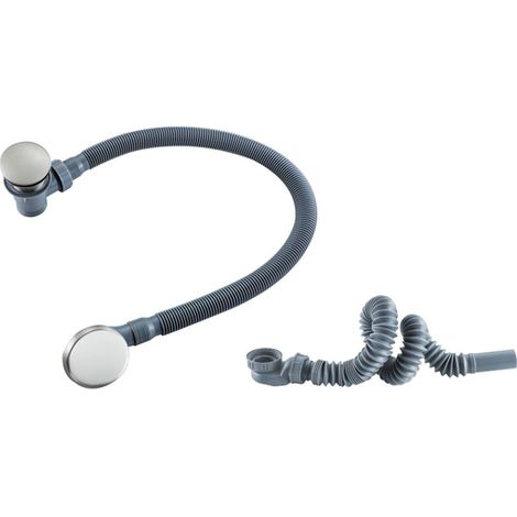 Fortifura Clavi Combinaison vidage baignoire avec bonde clic-clac Inox brossé (1/5)