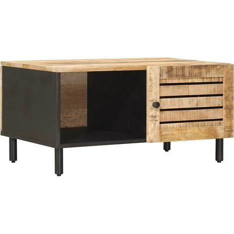 Mesa de Café Natural 80 x 50 x 40 cm Madera de mango maciza vidaXL (1/5)