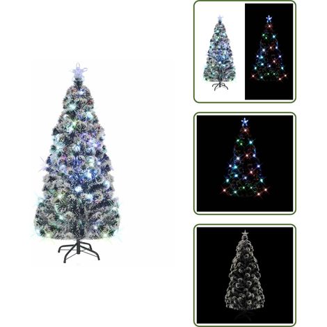 The Living Store Vorbeleuchteter Weihnachtsbaum mit Ständer und LED 150 cm Glasfaser - LED-Beleuchtung (1/5)