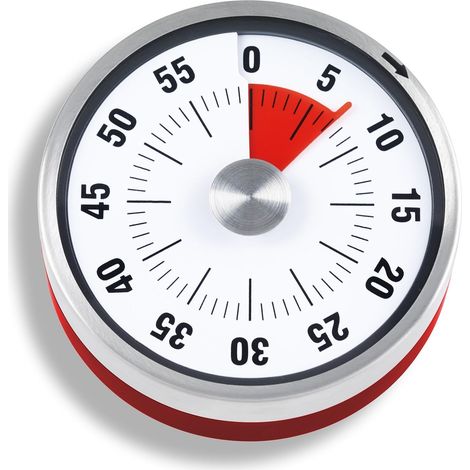 Kurzzeitmesser Für Lernen,Küchentimer,magnetisch, 1-60 Minuten, Edelstahl/Kunststoff, Anthrazit/red (1/3)