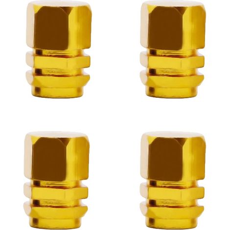 Tapones para válvulas de neumáticos, aleación de aluminio, diseño impermeable y a prueba de polvo, color amarillo, 4 unidades. (1/2)