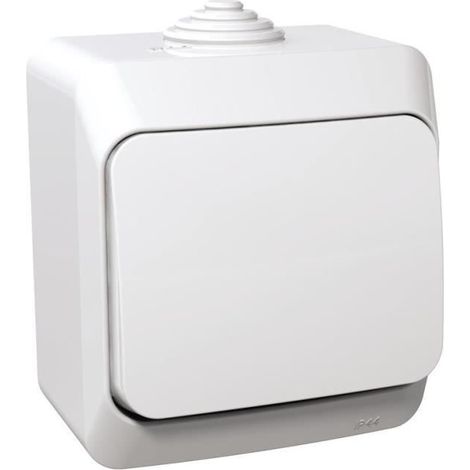 Interruptor hermético monopolar de montaje en superficie Cedar Plus 16AX IP44 blanco WNt-100YF WDE000510