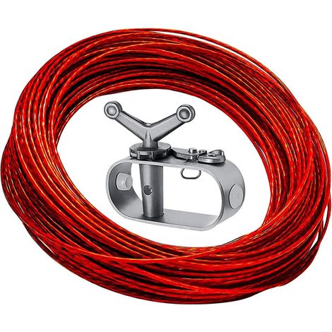 Câble permanent en acier verni en PVC de 2,5 mm et pince de serrage manuelle en aluminium pour une installation sécurisée de la piscine, câble en acier verni (1/5)