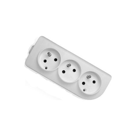Elgotech GN-30 3-fach-Steckdosen-Verlängerungskabel mit Erdung, weiß (1/5)