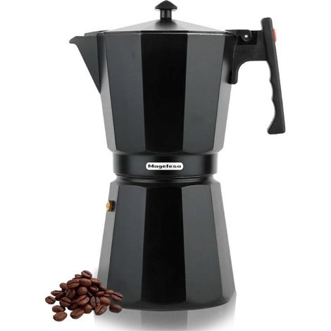 MAGEFESA cafetera jamaica black 9 tazas induccion , Cafetera italiana Magefesa Jamaica de 6 tazas, diseñada para preparar café tipo moka con un sabor intenso y un control total del (1/3)