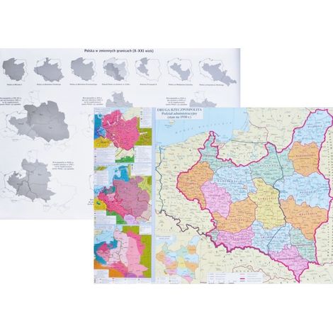 República de Polonia. Mapa mural histórico a doble cara. Demart (1/5)