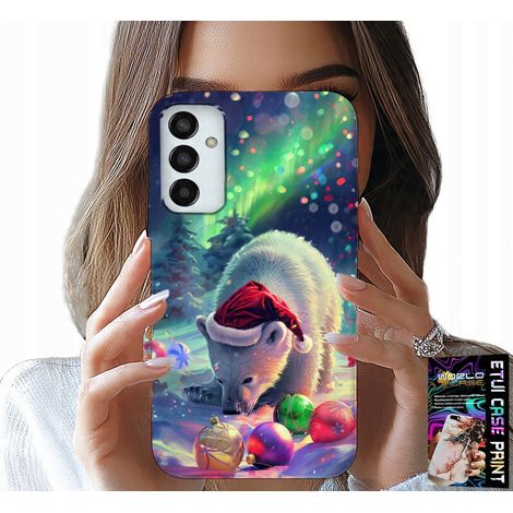 Custodia per Samsung Galaxy M13 4G - Orsetto di Natale con palline + lamina (1/5)