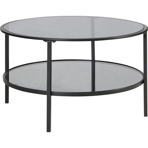 Coffee Table TELLAKA Tempered Glass Black