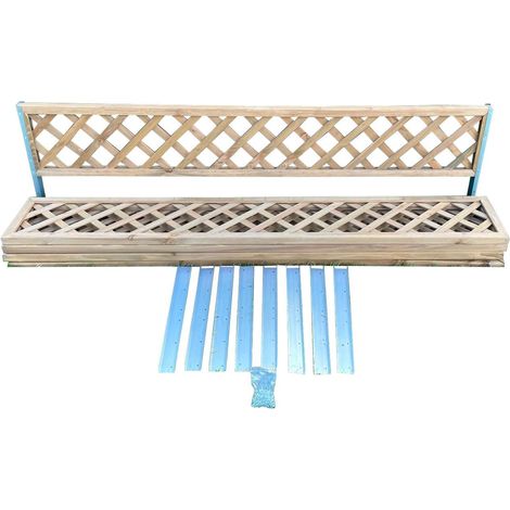 Set of 5 Wooden Framed Square Trellis Panels (180cm x 30cm) with Brackets (1/5)