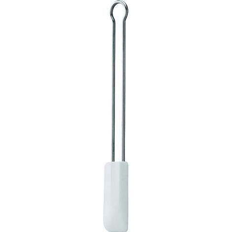 RÖSLE Spatola Marisa, Utensile da Cucina per la Preparazione e la Cottura degli Alimenti, in Robusto Silicone, Bianco, 26 cm, Acciaio Inossidabile 18/10, Manico Sottile