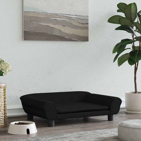 Panier pour chien en velours noir 70x48x22 cm