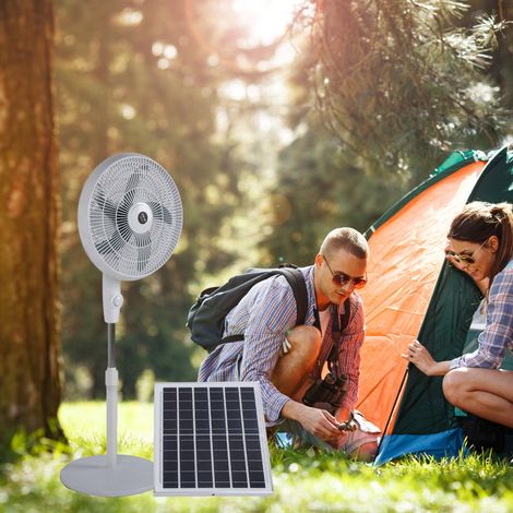 【Oszillierender Ventilator】 [ABS-Gehäuse] [Solarbetrieben] [3 Geschwindigkeitsstufen] [Leise] [15000 mAh] [Tragbar] für Büro und Zuhause (1/5)