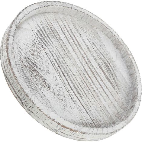 Plateau porte-bougie rond en bois, centre de table rustique, plateau en bois (1/5)
