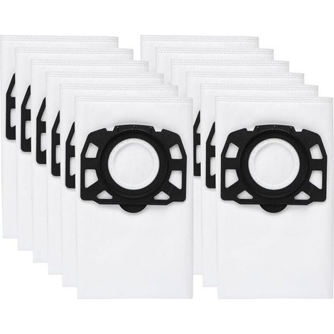 Paquete de 12 bolsas de filtro KFI 487 para aspiradoras Karcher WD4, WD5, WD6, MV4, MV5, MV6, WD4.000... WD5.999,2.863-006.0 (1/4)
