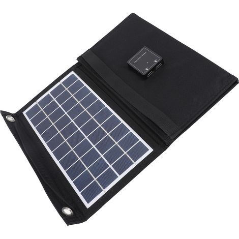 Panneau solaire pliable 21 W 5 V, double port USB, monocristallin, résistant à l'eau, portable, pour une utilisation en extérieur. (1/5)