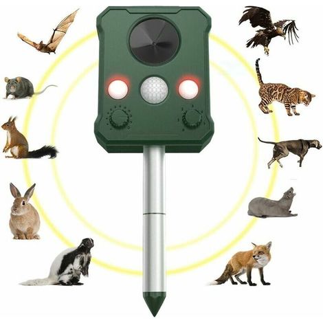 Répulsif solaire à ultrasons Répulsif solaire pour animaux de compagnie Répulsif solaire IP65 Répulsif à ultrasons Répulsif à ultrasons pour animaux de compagnie pour souris anti-animaux de jardin (1/5)