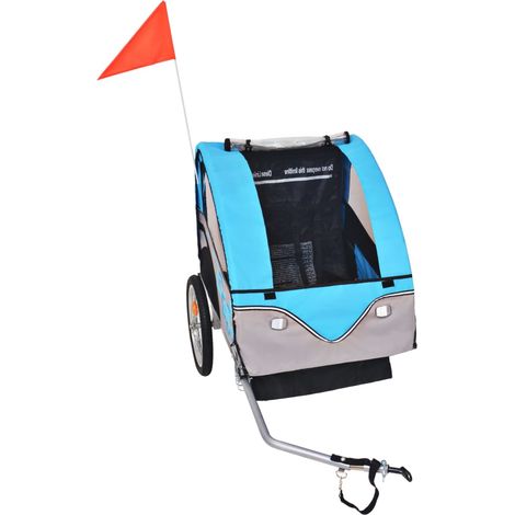 Maison Exclusive - Remolque para bicicletas gris y azul 30 kg