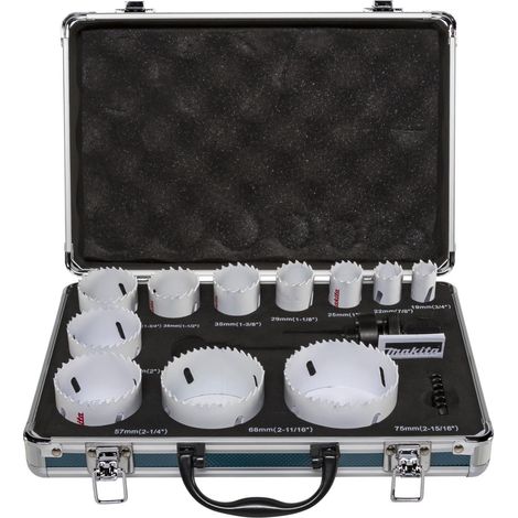 MAKITA D-47298 ESTUCHE METÁLICO DE BROCAS DE CORONA ESPECIAL FONTANERÍA 14 PCS (1/3)
