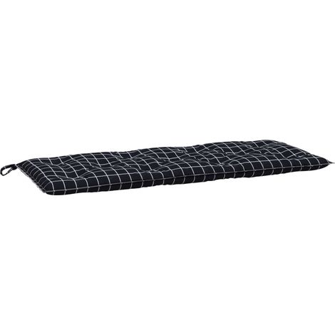 Maison Exclusive - Gartenbank-Auflage Schwarz Karomuster 120x50x7