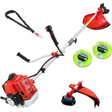 Synergy Desbrozadora Gasolina 2 en1-65cc 4,9cv Motor 2 Tiempos- Disco de 3 Puntas, Cabezal Automático, Arnés
