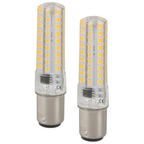 Deux ampoules LED BA15D, 7 watts, 64 puces LED, 700 lumens, usage domestique 220-240 volts, ampoules de remplacement BA15D