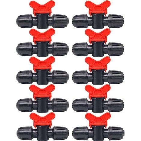 Ulisem10 pezzi valvola di commutazione per irrigazione, valvola di commutazione per tubo di irrigazione, valvola a doppio attacco maschio, per irrigazione del prato da giardino, per tubo da 16 mm (1/4)