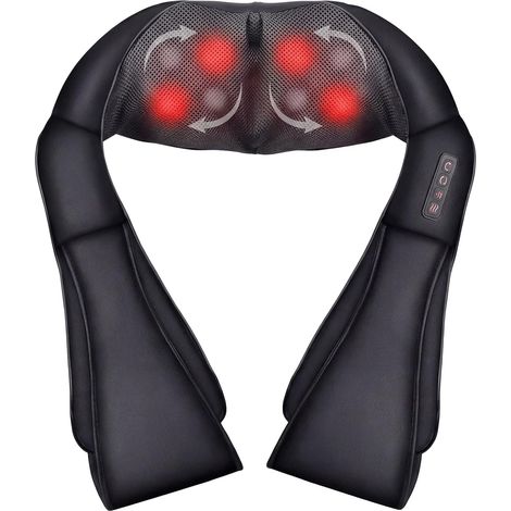 Masseur Cervical, Massage Dos et Cou Épaules avec Chauffage, 3D Appareil de Massage Shiatsu Électrique ur Massager Nuque Cervicales Epaule (1/5)