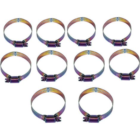 10 colliers de serrage en acier inoxydable pour conduites de carburant, tuyaux d'air et d'eau. (1/4)