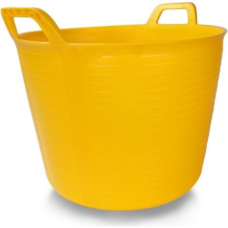 Auge En Plastique Jaune 40 Litres - Résistante Pour Chantier Et Jardin